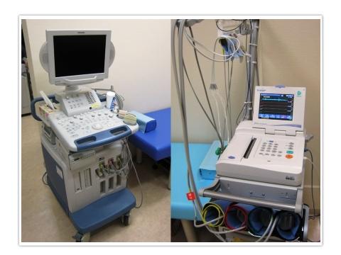 超音波装置【左】、動脈硬化測定装置【右】